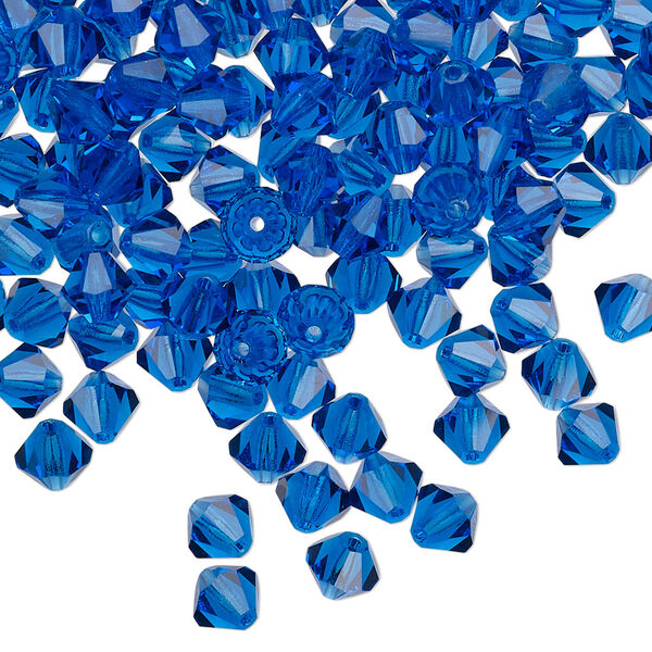 Bead 576pk Capri blue, Preciosa Czech crystal 5mm bicone image number 0