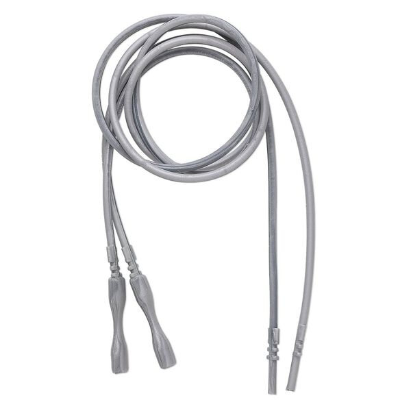 Cord, silicone, opaque grey, 2-2.2mm wide, 16 inches with snap closure. Sold per pkg of 4. image number 0