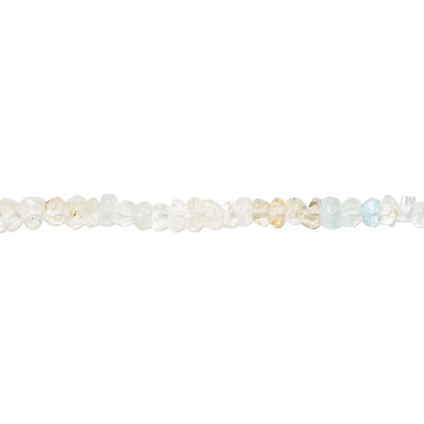 Bead, multi-beryl (natural / dyed / heated), 3x2mm-4x2mm hand-cut faceted rondelle with 0.4-0.6mm hole, B- grade, Mohs hardness 7-1/2 to 8. Sold per 13-inch strand. image number 0