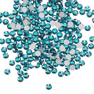 Flat back, Dance With Me™ crystal rhinestone, blue zircon, foil back, 2.7-2.9mm rose, SS10. Sold per pkg of 144 (1 gross).