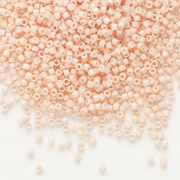 Seed bead, Delica®, glass, pkg/7.5g, #11 round, opaque glazed luster salmon (DB-0206). image number 0