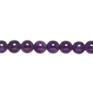 Amethyst 1pkg1, round bead natural 15.5-16 inch 6mm