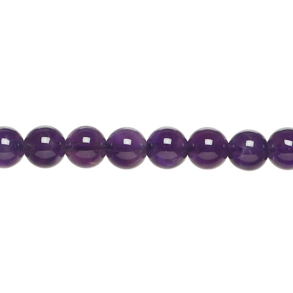 Amethyst 1pkg1, round bead natural 15.5-16 inch 6mm image number 0