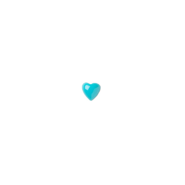 Cabochon, Sleeping Beauty turquoise (stabilized), 4x4mm calibrated heart, B grade, Mohs hardness 5 to 6. Sold per pkg of 2. image number 0