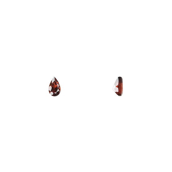 Gem, almandite garnet (natural), 5x3mm faceted pear, A grade, Mohs hardness 7 to 7-1/2. Sold per pkg of 4. image number 0