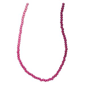 Bead, Taiwanese cheesewood (dyed / waxed), pink ombre, 6mm round. Sold per pkg of (2) 15-1/2" to 16" strands.