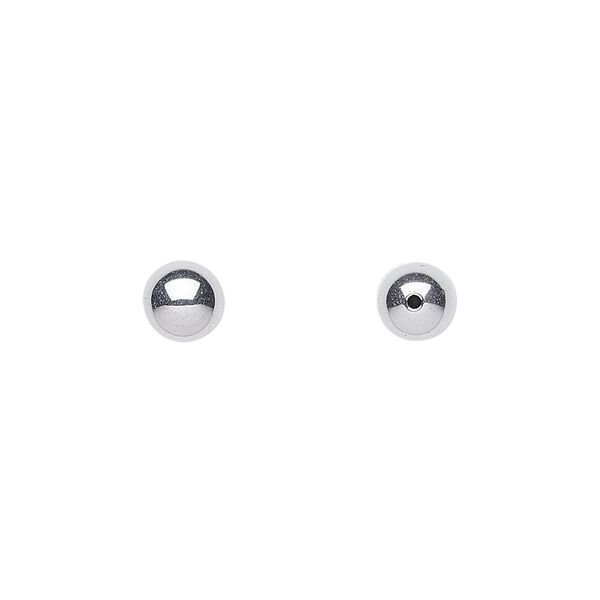 Hemalyke™ 1pkg4, electroplated half-drilled round bead 6mm image number 0