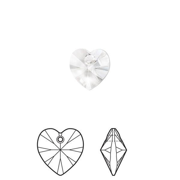 Drop 24pk crystal, Crystal Passions® 10mm pendant heart 6228 image number 0