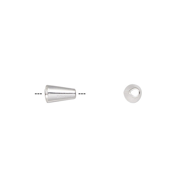 Cone, sterling silver-filled, 7x4mm, 3mm inside diameter. Sold per pkg of 6. image number 0