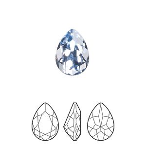 Fancy stone 1pkg2 light sapphire foil back, Preciosa MAXIMA Czech crystal rhinestone 14x10mm pear