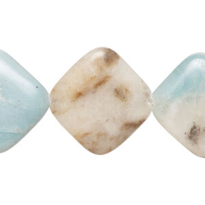 Flower amazonite 1pkg1, puffed diamond bead natural, 15 inch 21-23mm