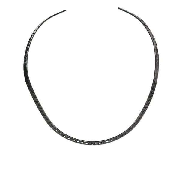 Neckwire, gunmetal-plated brass, 5mm flat hammered, 16 inches. Sold individually. image number 0