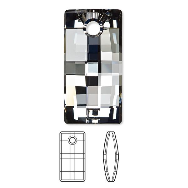 Focal 1pk crystal silver night, Crystal Passions® 30x15mm pendant urban 6696 image number 0