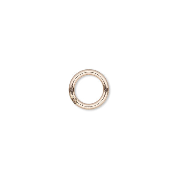 Jump ring, 14Kt rose gold-filled, 5mm soldered round, 3.4mm inside diameter, 20 gauge. Sold per pkg of 20. image number 0