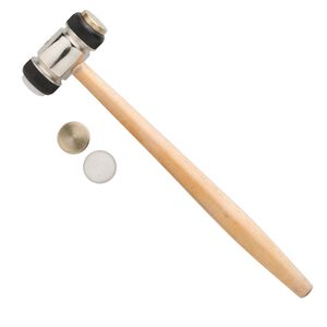 Hammer, brass / nylon / wood, 9 inches with 20mm head. Sold individually.