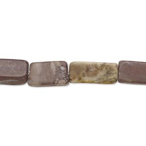 Multi-marble 1pkg1, flat rectangle bead natural 15 inch 12x5mm-17x8mm