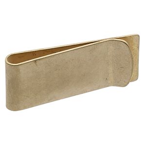 Money clip, matte raw brass, 2x7/8-inch rectangle. Sold individually.