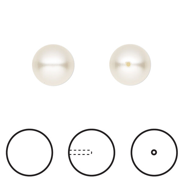 Pearl 4pk light creamrose, Crystal Passions® 10mm round 5818 image number 0