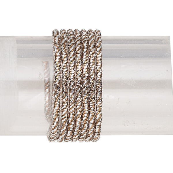 French wire, anodized copper, brown and silver, 1.5mm tube. Sold per 20-gram pkg. image number 0