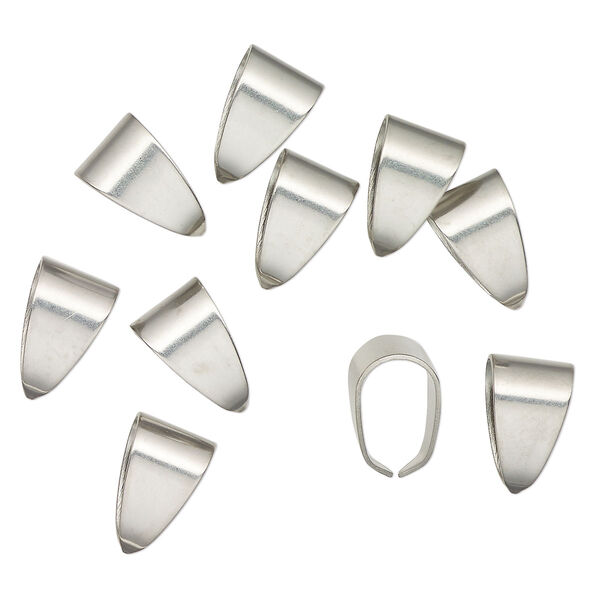 Bail, stainless steel, 12x7mm with 10.5mm grip length. Sold per pkg of 10. image number 0