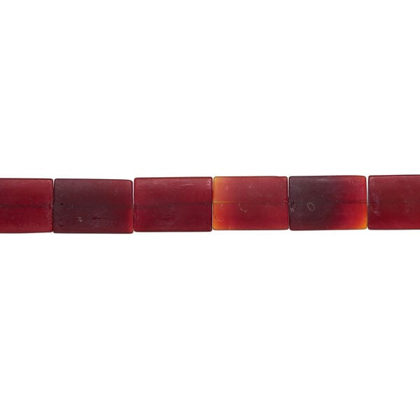 Bead 1pkg1 glass, translucent red, 35x24mm-36x25mm flat rectangle, 15 inches. image number 1