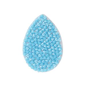 Iron-on transfer 1pk turquoise, Crystal Passions® 30x20mm teardrop 707489