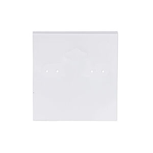 Earring card, PVC plastic, opaque white-blue, 2x2 inch square. Sold per pkg of 100.