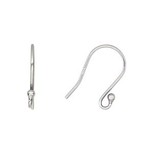 Ear wire fishhook 1pkg10 sterling silver, 18mm / 2.5mm ball / open loop, 19 gauge antiqued 5 pair