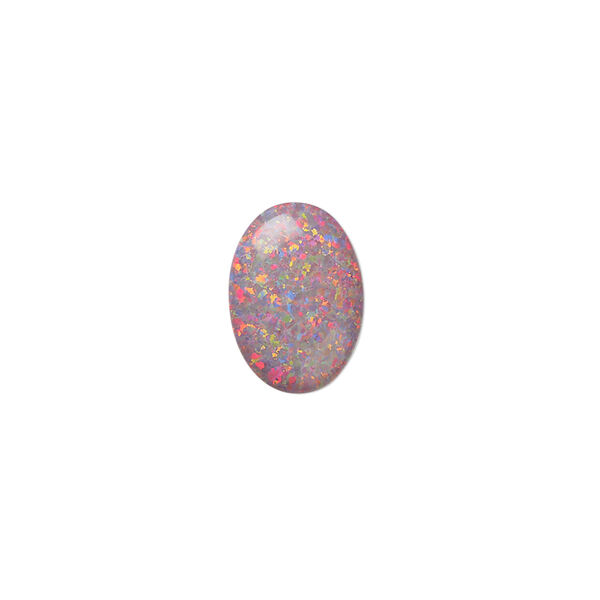 Cabochon, "opal" (silica and epoxy) (man-made), Mexican brown, 14x10mm calibrated oval. Sold individually. image number 0