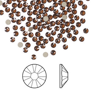 Flat back 1pkg1440 smoked topaz foil back, Swarovski® ReCreated™, 2.5-2.7mm rose round SS9 2058