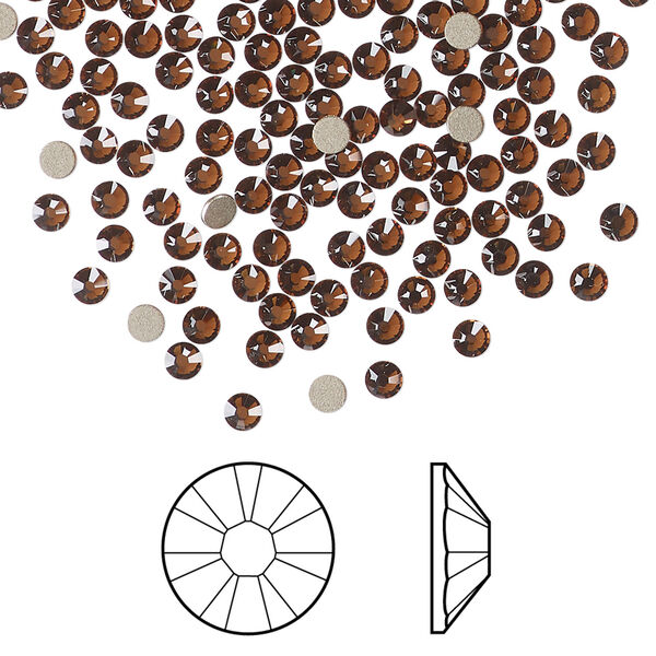 Flat back 1pkg1440 smoked topaz foil back, Swarovski® ReCreated™, 2.5-2.7mm rose round SS9 2058 image number 0