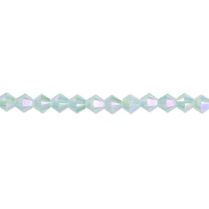Bead 48pk Pacific opal shimmer 2X, Crystal Passions® 4mm bicone 5328