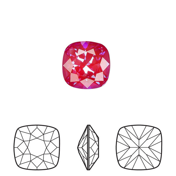 Fancy stone 1pk crystal royal red DeLite, Crystal Passions® 12mm cushion 4470 image number 0