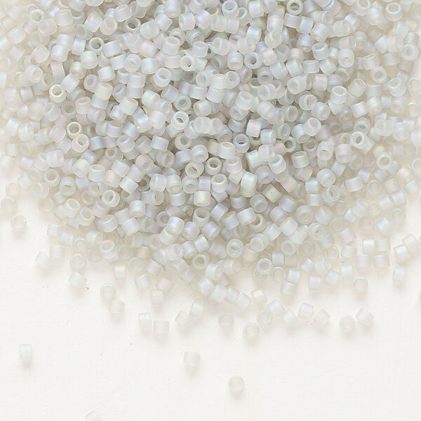 Seed bead, Delica®, glass, pkg/50g, #11 round, translucent matte rainbow grey mist (DB-1286). image number 0