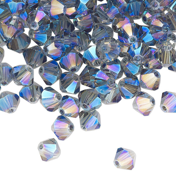 Bead 144pk crystal blue shadow, Celestial Crystal® 6mm bicone image number 0