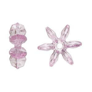 Bead, acrylic, transparent light purple, 18x7mm paddle wheel. Sold per pkg of 250.