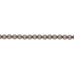 Pearl 100pk brown, Crystal Passions® 3mm round 5810