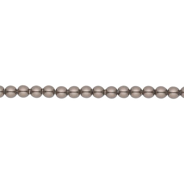 Pearl 100pk brown, Crystal Passions® 3mm round 5810 image number 0