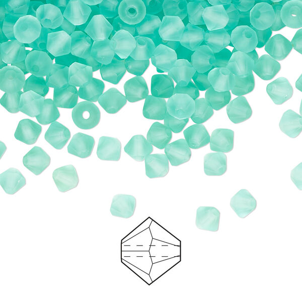 Bead 144pk Caribbean Sea matte, Preciosa Czech crystal 4mm bicone image number 0