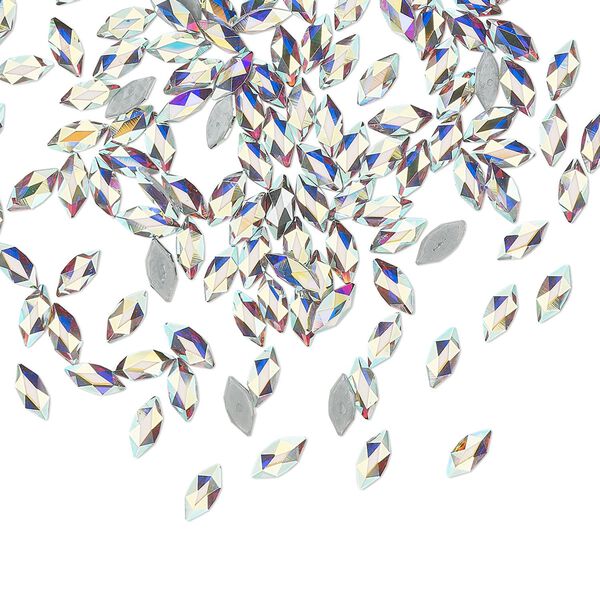 Flat back 720pk crystal AB foil back, Swarovski® hotfix 4x1.8mm marquise jewel 2201 image number 0