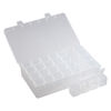 Organizer box, plastic, clear, 9 x 5-1/4 x 2-inch rectangle with tray insert, (7) 4-cell containers and snap top. Sold individually. image number 1
