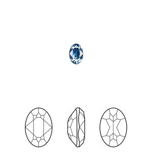 Fancy stone 360pk ice blue foil back, Swarovski® ReCreated™ 6x4mm oval 4120