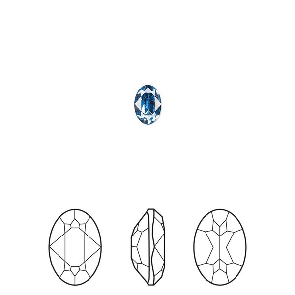 Fancy stone 360pk ice blue foil back, Swarovski® ReCreated™ 6x4mm oval 4120 image number 0