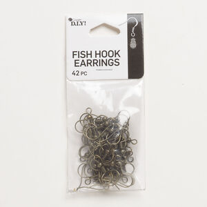 Ear wire fishhook 1pkg42, 20mm / 3mm ball / 4mm coil / open loop, 22 gauge antique brass-finished steel 21 pair