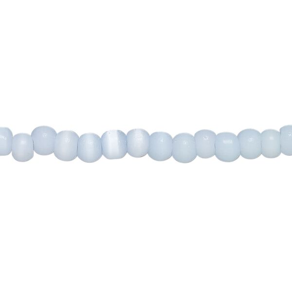 Bead, cat's eye glass (fiber optic glass), light blue-violet, 3-4mm round, economy grade. Sold per 15-inch strand. image number 0