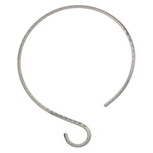 Neckwire, stainless steel, 4.5mm hammered round with curve, 15 inches. Sold individually.