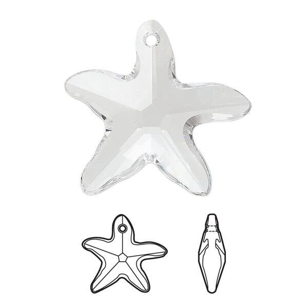 Focal 1pk crystal, Crystal Passions® 30x28mm pendant starfish 6721 image number 0