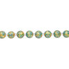 Bead, glass 1pkg8, multicolored, 14mm round with hand-painted flower. image number 1