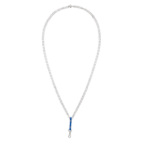 Necklace, One of a Kind Jewelry, leather / silver-finished stainless steel / pewter, 24 inches. Only one available. image number 0