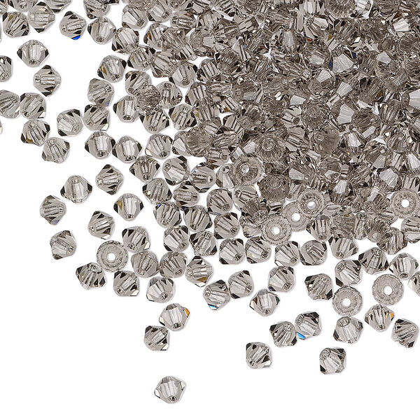 Bead 1440pk black diamond, Preciosa Czech crystal 3mm bicone image number 0